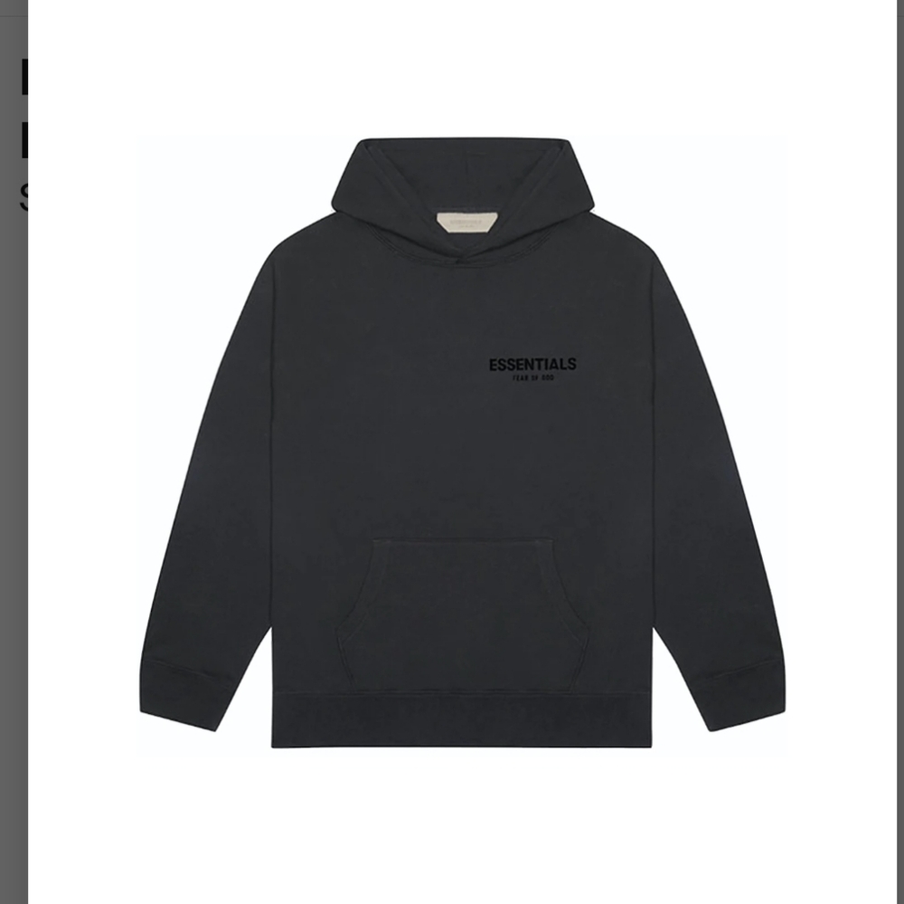 FEAR OF GOD ESSENTIALS BLACK HOODIE NWT